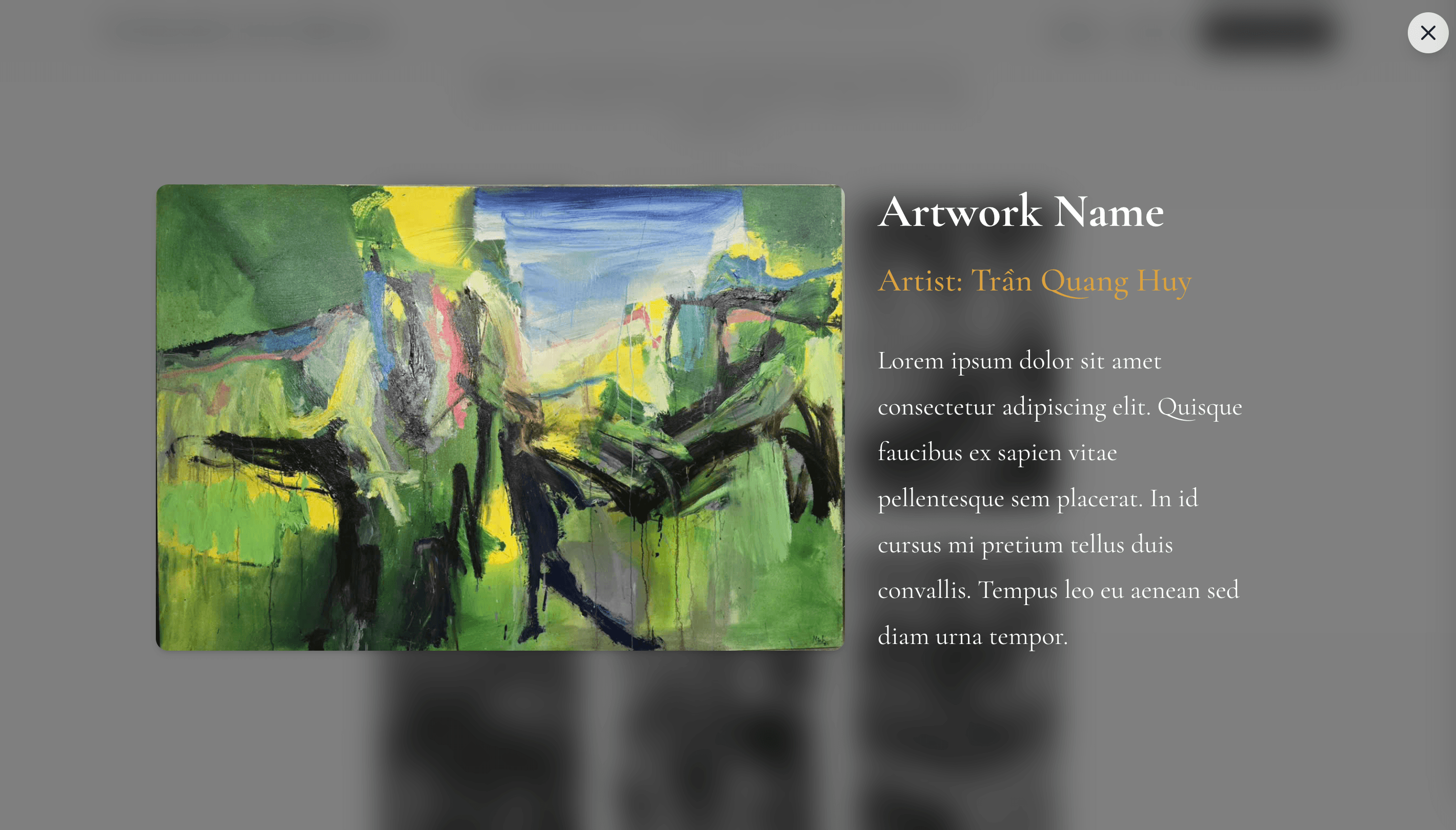 Home page - Immersive artwork detail view featuring rich metadata, artist bios, and optimized image rendering.