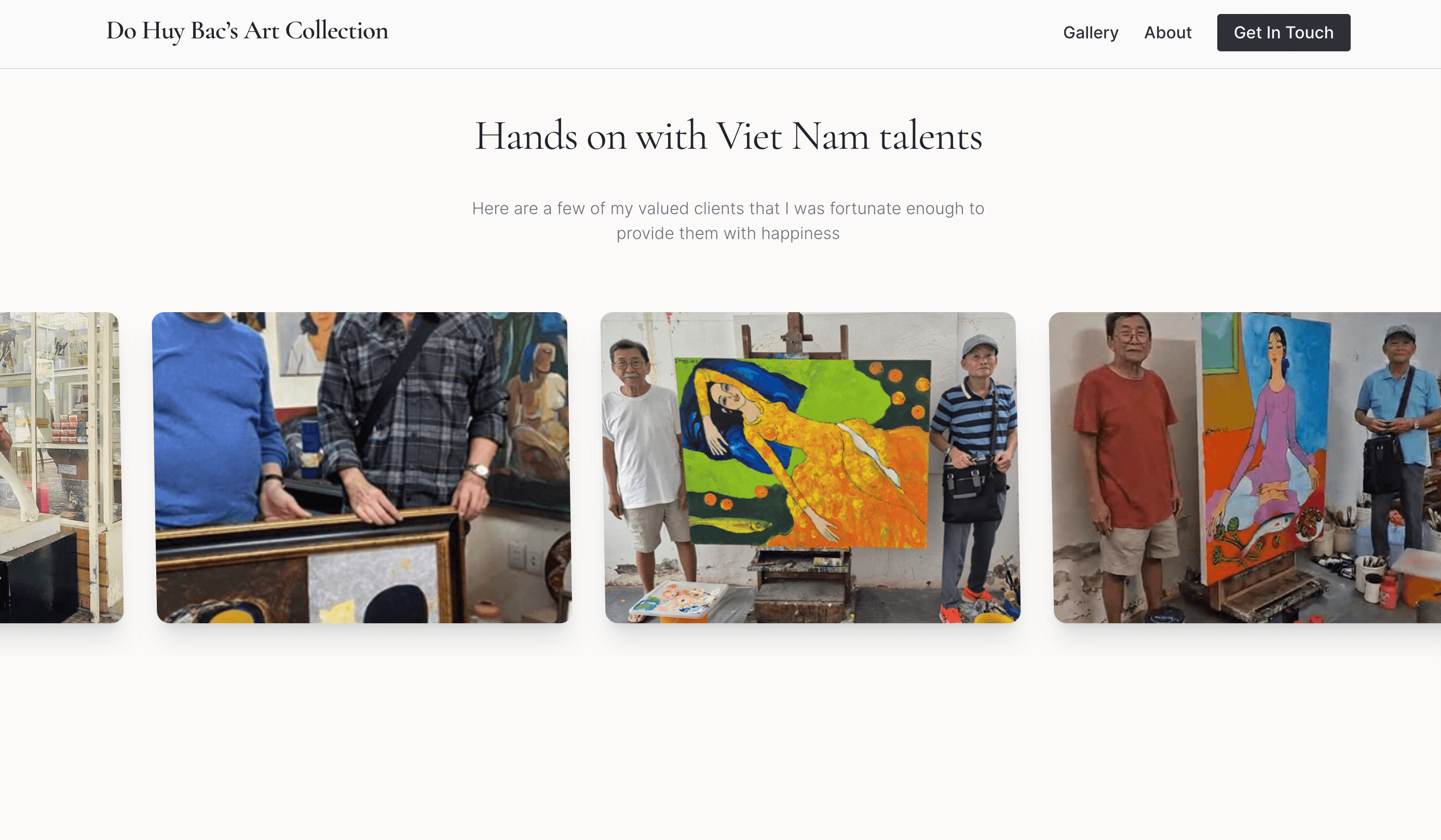 Home page - Refined testimonials section showcasing social proof with elegant typography and layout.